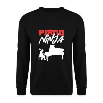 Piano Ninja Pianiste Clavier - Sweat-shirt Unisexe - noir - Devant - Alina (178cm) & Michal (187cm)