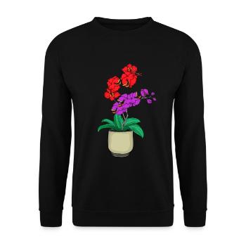 Orchid Carnivorous Venus Flytrap - Unisex Sweatshirt - black - Front - Alina (178cm) & Michal (187cm)