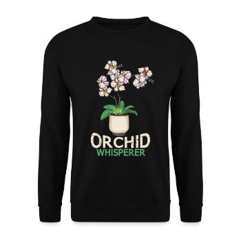 Orchidee Geschenk Frauen Blume Floristin Orchidee - Unisex Pullover - Schwarz - Vorne - Alina (178cm) & Michal (187cm)