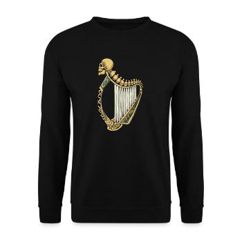 Harfe I Saiteninstrument Musik Motiv für Harfen - Unisex Pullover - Schwarz - Vorne - Alina (178cm) & Michal (187cm)