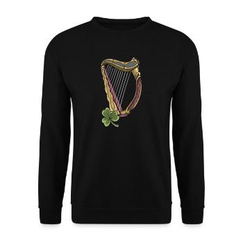 Harfe I Saiteninstrument Musik Motiv für Harfen - Unisex Pullover - Schwarz - Vorne - Alina (178cm) & Michal (187cm)