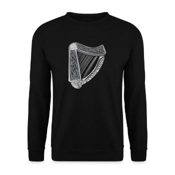 Harfe I Saiteninstrument Musik Motiv für Harfen - Unisex Pullover - Schwarz - Vorne - Alina (178cm) & Michal (187cm)