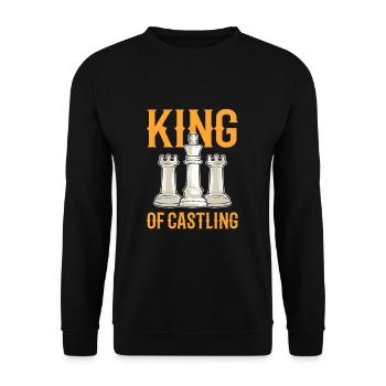 King Of Castling Chess Board Game Chess Lover - Unisex Pullover - Schwarz - Vorne - Alina (178cm) & Michal (187cm)