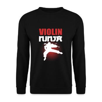 Violin Ninja Violinist - Unisex Sweatshirt - black - Front - Alina (178cm) & Michal (187cm)