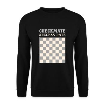 Checkmate Success Rate Chess Board Game - Unisex Sweatshirt - black - Front - Alina (178cm) & Michal (187cm)