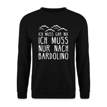 Bardolino am Gardasee I Motiv für Italien Urlaub - Unisex Pullover - Schwarz - Vorne - Alina (178cm) & Michal (187cm)