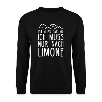 Limone am Gardasee I Motiv für Italien Urlaub - Unisex Pullover - Schwarz - Vorne - Alina (178cm) & Michal (187cm)