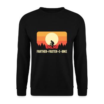 Farther Faster E-Bike Electric Bicycle - Unisex Pullover - Schwarz - Vorne - Alina (178cm) & Michal (187cm)