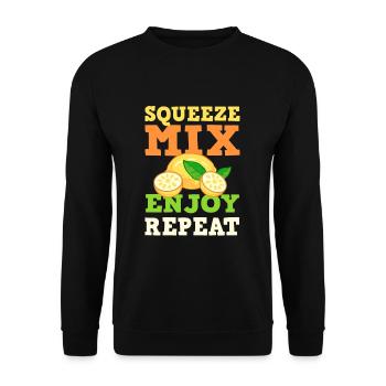Squeeze Mix Profitez de Répéter Lemonde Stand Boss - Sweat-shirt Unisexe - noir - Devant - Alina (178cm) & Michal (187cm)