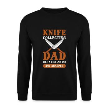 Knife Collecting Dad. Like A Normal Dad Knife - Unisex Sweatshirt - black - Front - Alina (178cm) & Michal (187cm)