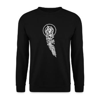 Viking Seer I Walhalla Asgard Motif for - Unisex Sweatshirt - black - Front - Alina (178cm) & Michal (187cm)