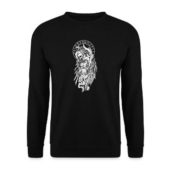 Viking Odin I Walhalla Asgard Hugin Motif pour - Sweat-shirt Unisexe - noir - Devant - Alina (178cm) & Michal (187cm)