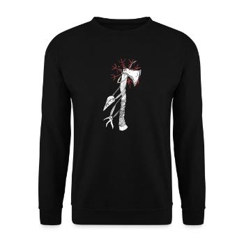 Viking Axe I Walhalla Asgard Motif for Teutons - Unisex Sweatshirt - black - Front - Alina (178cm) & Michal (187cm)