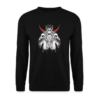 Viking Seer I Valhalla Asgard Motif for - Unisex Sweatshirt - black - Front - Alina (178cm) & Michal (187cm)
