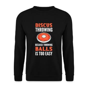 Lancer des balles de lancer de disque est trop facile discus - Sweat-shirt Unisexe - noir - Devant - Alina (178cm) & Michal (187cm)