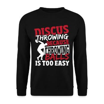 Lancer des balles de lancer de disque est trop facile discus - Sweat-shirt Unisexe - noir - Devant - Alina (178cm) & Michal (187cm)