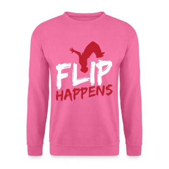 Flip Happens Freerunning Parkour - Sweat-shirt Unisexe - rose - Devant