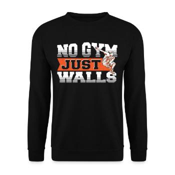No Gym Just Walls Freerunning Parkour - Unisex Sweatshirt - black - Front - Alina (178cm) & Michal (187cm)