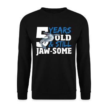 5 Years Old & Still Jaw-Some Mosasaurus Birthday - Unisex Pullover - Schwarz - Vorne - Alina (178cm) & Michal (187cm)