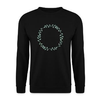 Eucalyptus Flower Wreath I Team Bridal Wedding Boho - Unisex Sweatshirt - black - Front - Alina (178cm) & Michal (187cm)