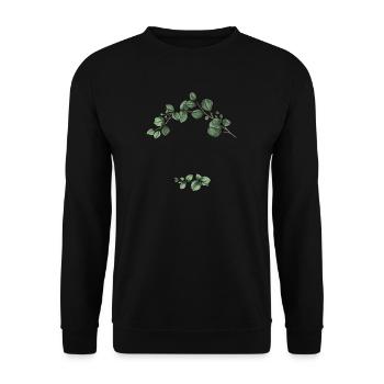 Eucalyptus Flower Wreath I Team Bridal Wedding Boho - Unisex Sweatshirt - black - Front - Alina (178cm) & Michal (187cm)