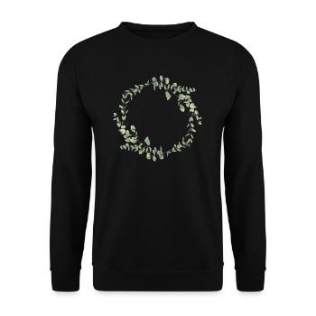 Eucalyptus Flower Wreath I Team Bridal Wedding Boho - Unisex Sweatshirt - black - Front - Alina (178cm) & Michal (187cm)