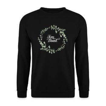 Team Braut I Blumenkranz Hochzeit Boho Stil - Unisex Pullover - Schwarz - Vorne - Alina (178cm) & Michal (187cm)