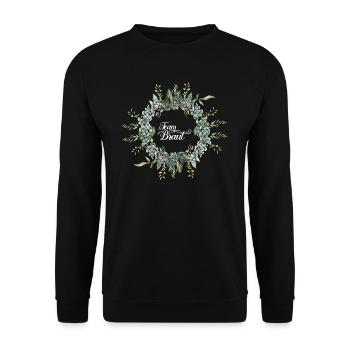 Team Braut I Blumenkranz Hochzeit Boho Stil - Unisex Pullover - Schwarz - Vorne - Alina (178cm) & Michal (187cm)