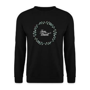 Team Braut I Blumenkranz Hochzeit Boho Stil - Unisex Pullover - Schwarz - Vorne - Alina (178cm) & Michal (187cm)
