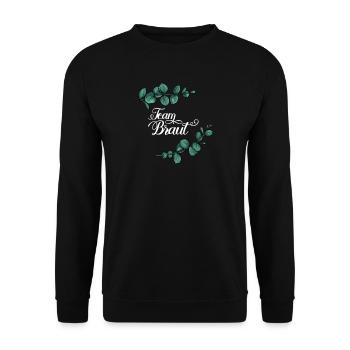 Team Braut I Blumenkranz Hochzeit Boho Stil - Unisex Pullover - Schwarz - Vorne - Alina (178cm) & Michal (187cm)