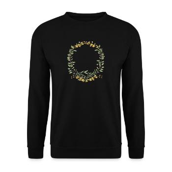 Eucalyptus Flower Wreath I Team Bridal Wedding Boho - Unisex Sweatshirt - black - Front - Alina (178cm) & Michal (187cm)