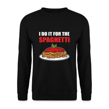 I Do It For The Spaghetti Italy Pasta - Unisex Sweatshirt - black - Front - Alina (178cm) & Michal (187cm)