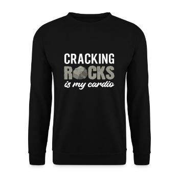 Cracking Rocks Is My Cardio Geology Geologist - Unisex Sweatshirt - black - Front - Alina (178cm) & Michal (187cm)