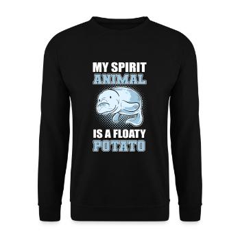 My Spirit Animal is Floaty Potatoe Manatee Marine - Unisex Sweatshirt - black - Front - Alina (178cm) & Michal (187cm)