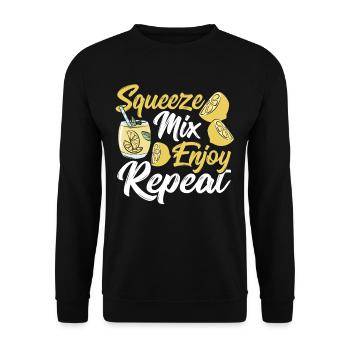 Squeeze Mix Profitez de Répéter Lemonde Stand Boss - Sweat-shirt Unisexe - noir - Devant - Alina (178cm) & Michal (187cm)