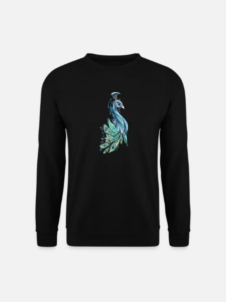 Pfau I Pfauenauge Peacock Motiv mit Pfauenfeder - Unisex Pullover - Schwarz