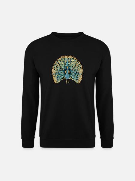 Pfau I Pfauenauge Peacock Motiv mit Pfauenfeder - Unisex Pullover - Schwarz