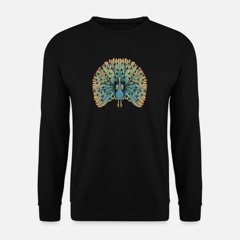 Pfau I Pfauenauge Peacock Motiv mit Pfauenfeder - Unisex Pullover - Schwarz
