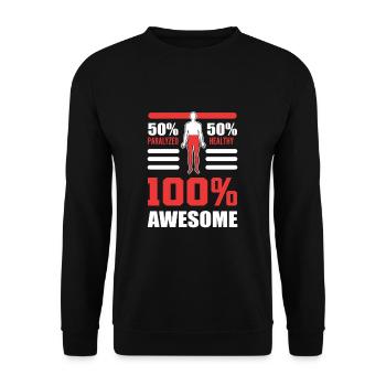 Amputierter Amputation Regierung Prothesen-Bein - Unisex Pullover - Schwarz - Vorne - Alina (178cm) & Michal (187cm)