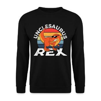 Unclesaurus Rex Oncle Dinosaure T-Rex - Sweat-shirt Unisexe - noir - Devant - Alina (178cm) & Michal (187cm)