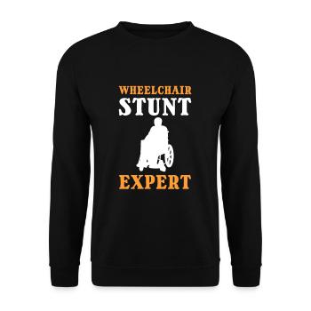 Amputierter Amputation Regierung fehlendes-Bein - Unisex Pullover - Schwarz - Vorne - Alina (178cm) & Michal (187cm)
