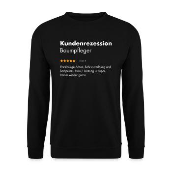 Baumpfleger I Baumkletterer Kettensäge Motiv für - Unisex Pullover - Schwarz - Vorne - Alina (178cm) & Michal (187cm)