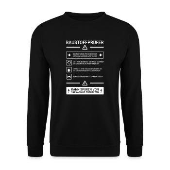 Baustoffprüfer I Materialprüfung Motiv für - Unisex Pullover - Schwarz - Vorne - Alina (178cm) & Michal (187cm)