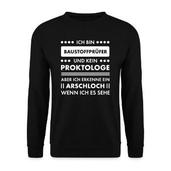 Baustoffprüfer I Materialprüfung Motiv für - Unisex Pullover - Schwarz - Vorne - Alina (178cm) & Michal (187cm)
