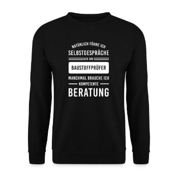 Baustoffprüfer I Materialprüfung Motiv für - Unisex Pullover - Schwarz - Vorne - Alina (178cm) & Michal (187cm)