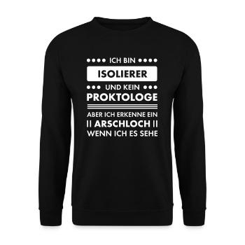 Isolierer I Isolierfacharbeiter oder - Unisex Pullover - Schwarz - Vorne - Alina (178cm) & Michal (187cm)