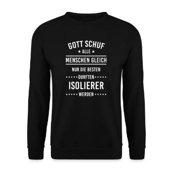 Isolierer I Isolierfacharbeiter oder - Unisex Pullover - Schwarz - Vorne - Alina (178cm) & Michal (187cm)