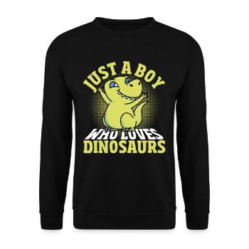 Just a Boy who loves Dinosaurs Dinosaur - Unisex Sweatshirt - black - Front - Alina (178cm) & Michal (187cm)