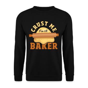 Crust Me I'm A Baker Bread Making Baking - Unisex Sweatshirt - black - Front - Alina (178cm) & Michal (187cm)