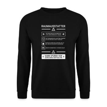 Raumausstatter I Handwerker Gestaltung Motiv für - Unisex Pullover - Schwarz - Vorne - Alina (178cm) & Michal (187cm)
